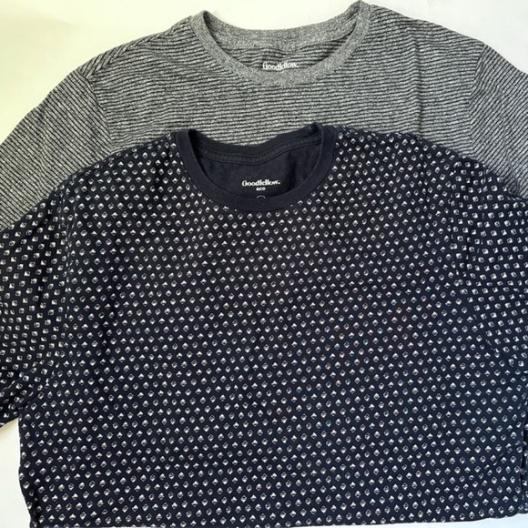 Bundle 2 Men's Basic Tees T-Shirts Goodfellow Medium Navy Black - Picture 1 of 6